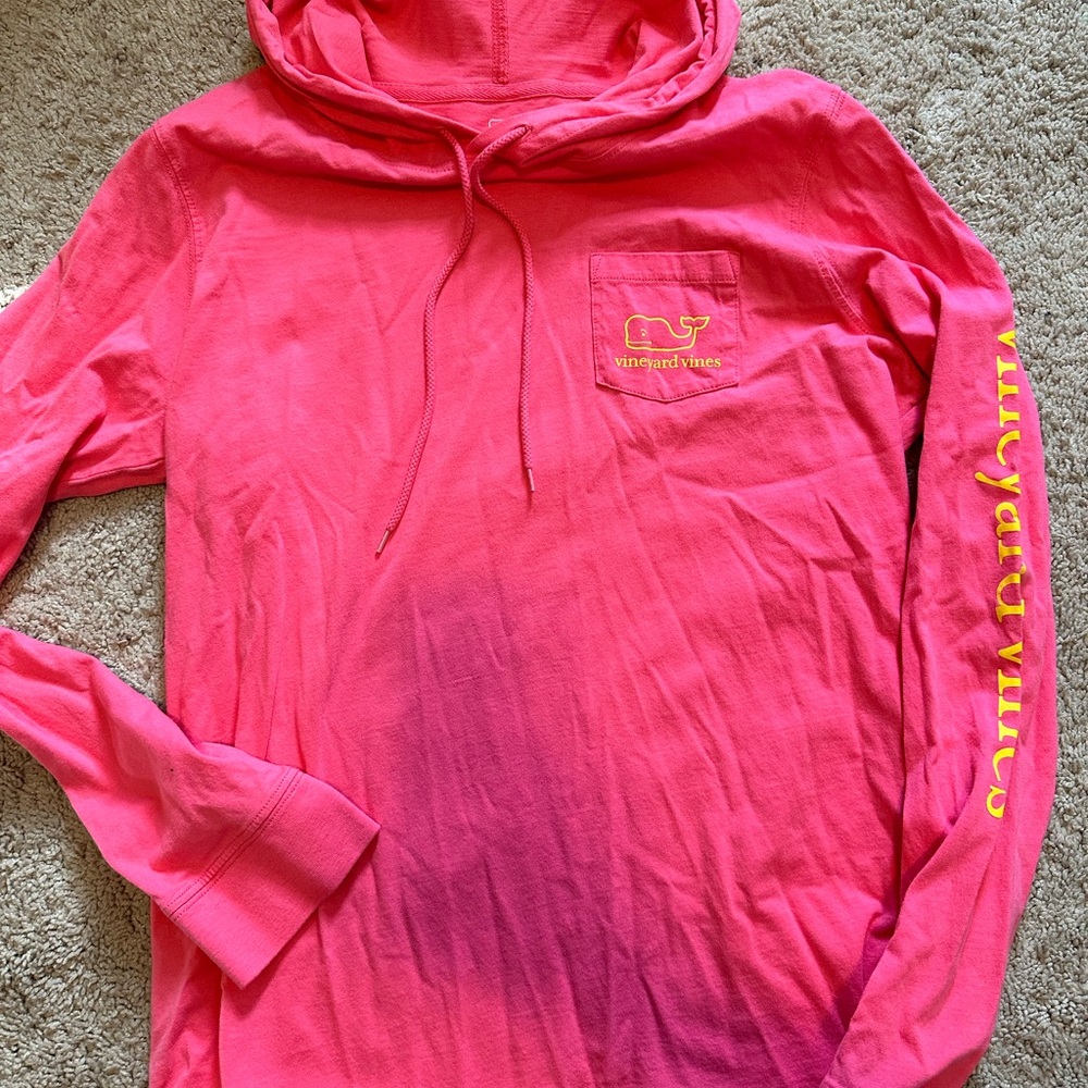 Vineyard Vines Pink Long Sleeve Shirt with Hood